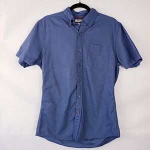 Good Threads Mens button down shirt blue short Sleeve Size Small